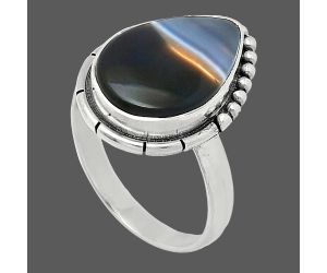 Banded Onyx Ring size-8 SDR239456 R-1151, 11x16 mm