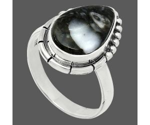 Mexican Cabbing Fossil Ring size-8 SDR239462 R-1151, 10x15 mm