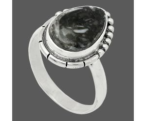 Mexican Cabbing Fossil Ring size-8 SDR239468 R-1151, 10x14 mm