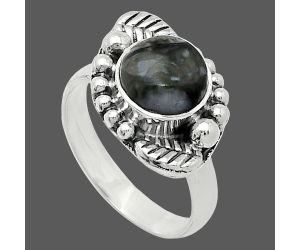 Natural Mexican Cabbing Fossil Ring size-6 SDR239532 R-1272, 8x8 mm