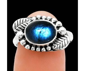 Blue Fire Labradorite Ring size-8 SDR239540 R-1154, 8x10 mm