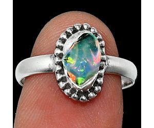 Ethiopian Opal Rough Ring size-8 SDR239556 R-1071, 5x9 mm
