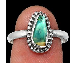 Ethiopian Opal Rough Ring size-9 SDR239579 R-1071, 5x10 mm