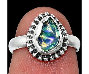 Ethiopian Opal Rough Ring size-5 SDR239592 R-1071, 6x8 mm
