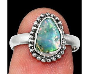 Ethiopian Opal Rough Ring size-7 SDR239603 R-1071, 6x9 mm