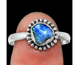 Ethiopian Opal Rough Ring size-9 SDR239608 R-1071, 7x7 mm