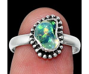 Ethiopian Opal Rough Ring size-8 SDR239616 R-1071, 6x8 mm