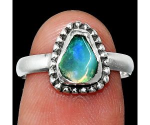 Ethiopian Opal Rough Ring size-7 SDR239621 R-1071, 6x8 mm