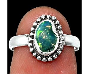 Ethiopian Opal Rough Ring size-6 SDR239622 R-1071, 5x8 mm