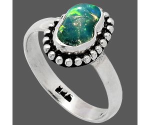 Ethiopian Opal Rough Ring size-6 SDR239622 R-1071, 5x8 mm
