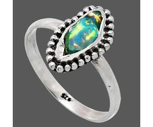 Ethiopian Opal Rough Ring size-9.5 SDR239623 R-1071, 5x11 mm