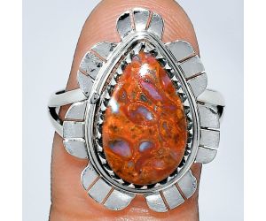 Red Moss Agate Ring size-9 SDR239639 R-1341, 10x16 mm