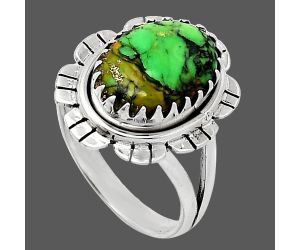 Green Matrix Turquoise Ring size-7.5 SDR239645 R-1341, 9x13 mm