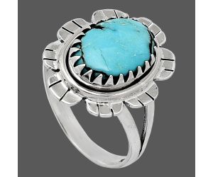 Lucky Charm Tibetan Turquoise Ring size-8 SDR239678 R-1341, 9x12 mm