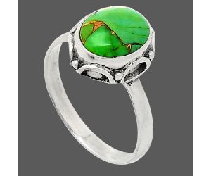Copper Green Turquoise Ring size-6.5 SDR239704 R-1198, 8x10 mm