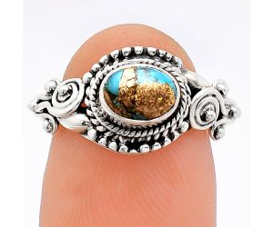 Copper Blue Turquoise Ring size-8 SDR239755 R-1238, 7x5 mm