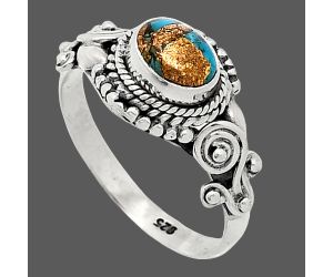 Copper Blue Turquoise Ring size-8 SDR239755 R-1238, 7x5 mm