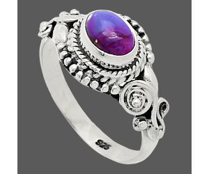 Copper Purple Turquoise Ring size-7 SDR239758 R-1238, 7x5 mm