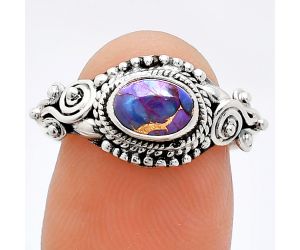 Copper Purple Turquoise Ring size-8.5 SDR239767 R-1238, 7x5 mm