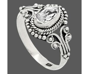 Herkimer Diamond Ring size-9 SDR239798 R-1280, 5x8 mm