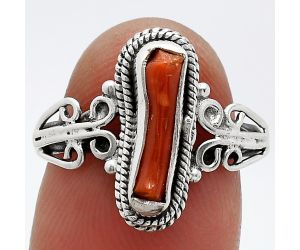 Coral Stick Ring size-7 SDR239824 R-1293, 3x13 mm