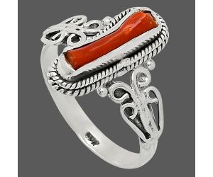 Coral Stick Ring size-7 SDR239824 R-1293, 3x13 mm