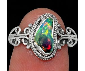Ethiopian Opal Rough Ring size-7 SDR239851 R-1293, 5x10 mm