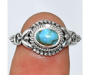 Copper Blue Turquoise Ring size-8 SDR239876 R-1286, 7x5 mm