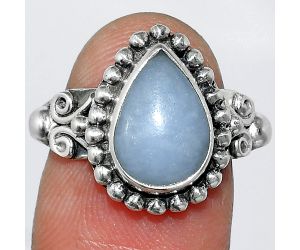 Angelite Ring size-7.5 SDR239890 R-1071, 8x12 mm