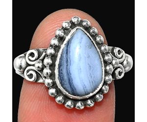 Blue Lace Agate Ring size-8 SDR239909 R-1071, 8x12 mm