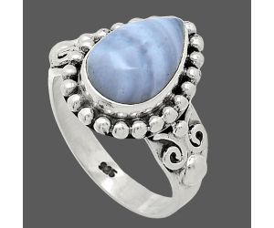 Blue Lace Agate Ring size-7 SDR239910 R-1071, 8x12 mm