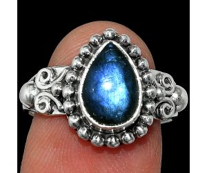 Blue Labradorite Ring size-8 SDR239913 R-1071, 7x10 mm