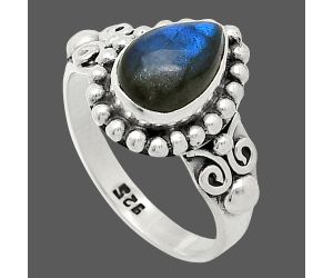 Blue Labradorite Ring size-8 SDR239913 R-1071, 7x10 mm