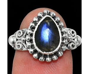 Blue Labradorite Ring size-6.5 SDR239915 R-1071, 7x10 mm