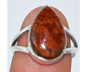 Red Moss Agate Ring size-7 SDR239935 R-1002, 10x16 mm