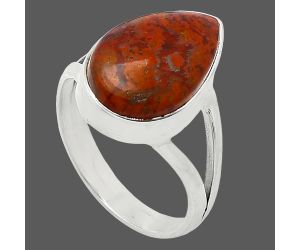 Red Moss Agate Ring size-7 SDR239935 R-1002, 10x16 mm