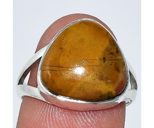 Honey Dendritic Opal Ring size-7.5 SDR239936 R-1002, 14x14 mm