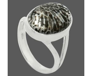 Stingray Coral Ring size-8 SDR239952 R-1002, 12x16 mm
