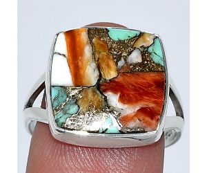 Spiny Oyster Turquoise Ring size-9 SDR239961 R-1002, 15x15 mm