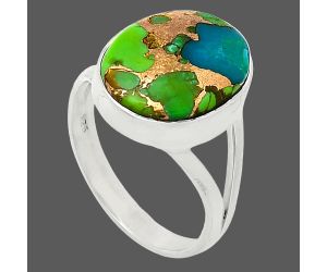 Blue Turquoise In Green Mohave Ring size-8.5 SDR239978 R-1002, 12x15 mm