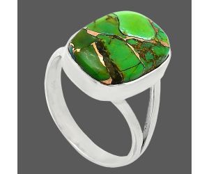 Copper Green Turquoise Ring size-8.5 SDR239986 R-1002, 12x16 mm