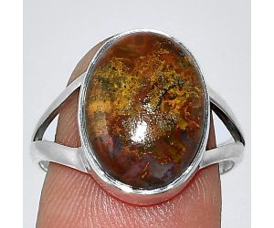 Red Moss Agate Ring size-8.5 SDR239987 R-1002, 11x15 mm