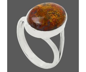 Red Moss Agate Ring size-8.5 SDR239987 R-1002, 11x15 mm