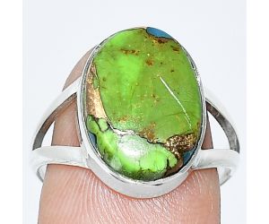 Copper Green Turquoise Ring size-8 SDR240012 R-1002, 11x15 mm
