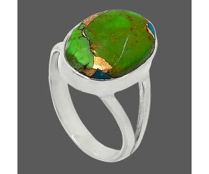 Copper Green Turquoise Ring size-8 SDR240012 R-1002, 11x15 mm