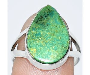 Natural Rare Turquoise Nevada Aztec Mt Ring size-7.5 SDR240017 R-1002, 12x17 mm