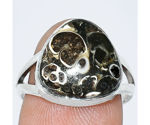 Turtella Jasper Ring size-7.5 SDR240019 R-1002, 13x13 mm