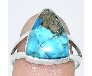 Kingman Turquoise With Pyrite Ring size-8 SDR240028 R-1002, 12x15 mm
