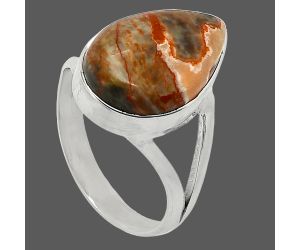 Rosetta Picture Jasper Ring size-8.5 SDR240038 R-1002, 11x17 mm