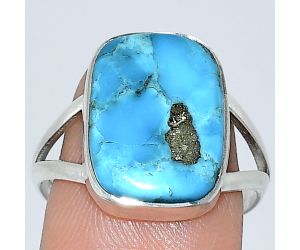 Kingman Turquoise With Pyrite Ring size-8 SDR240054 R-1002, 12x16 mm